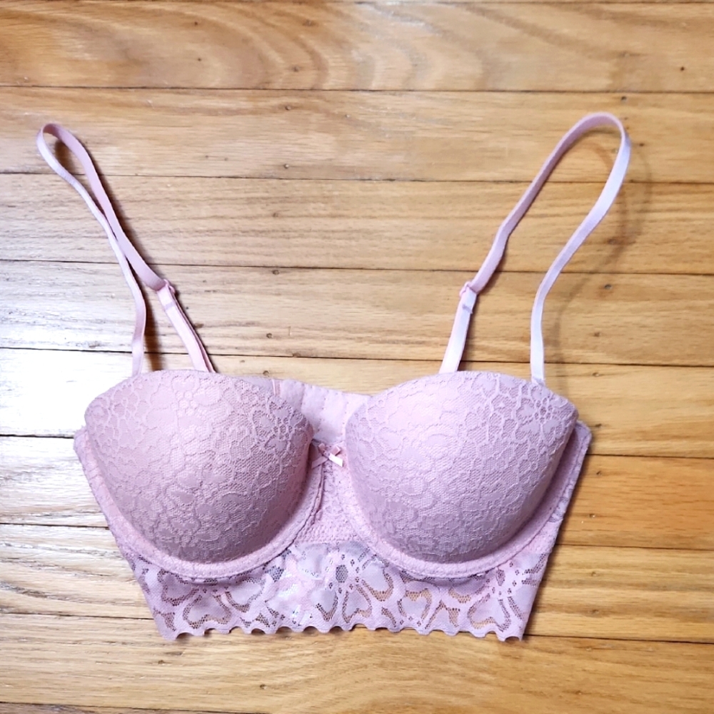 Aerie Audrey Lace Pink Convertible Bra 30D
